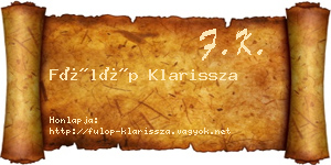 Fülöp Klarissza névjegykártya