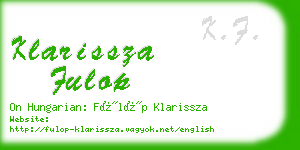 klarissza fulop business card